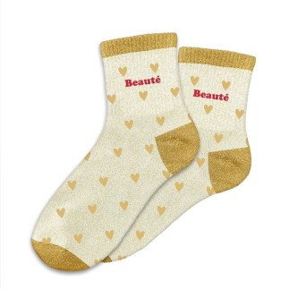 Chaussettes paillettes cŒurs beaute
