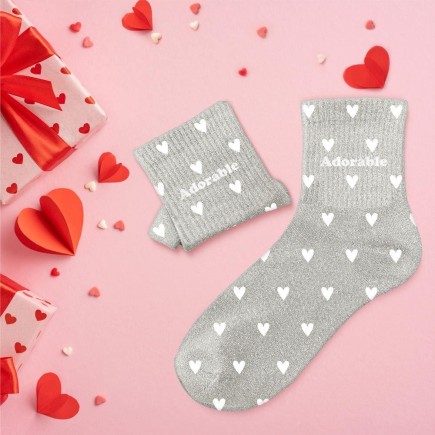 Chaussettes paillettes cŒurs adorable