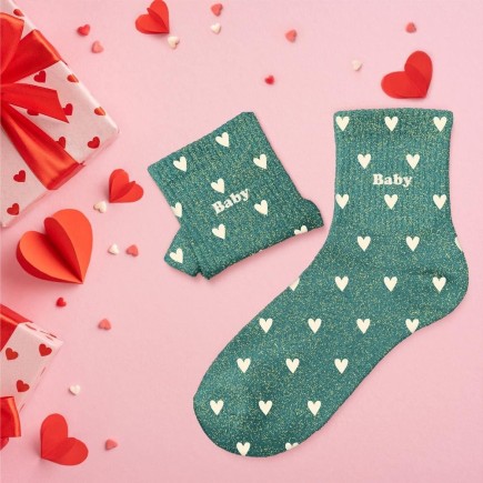 Chaussettes paillettes cŒurs baby