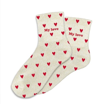 Chaussettes paillettes cŒurs my love