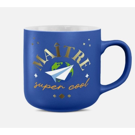 MUG CÉRAMIQUE MAITRE SUPER COOL 40CL BLEU
