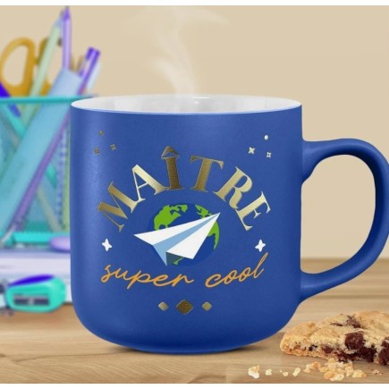 MUG CÉRAMIQUE MAITRE SUPER COOL 40CL BLEU