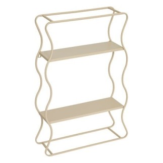 Etagère 2 niveaux vague Judy L. 40 x P. 12 x H. 58 cm métal beige