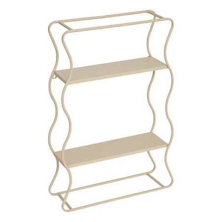 Etagère 2 niveaux vague Judy L. 40 x P. 12 x H. 58 cm métal beige