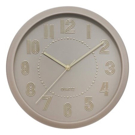 Horloge Alizée diam 30 cm plastique taupe pas cher