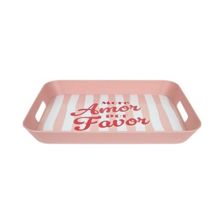 PLATEAU PLASTIQUE MOR AMORE POR FAVOR 41X32CM