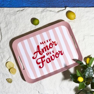 PLATEAU PLASTIQUE MOR AMORE POR FAVOR 41X32CM