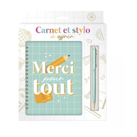 Coffret carnet et stylo "Merci pour tout"