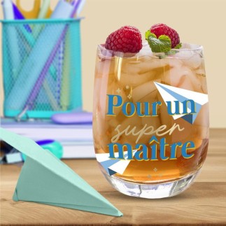 VERRE ROND "POUR UN SUPER MAÎTRE"