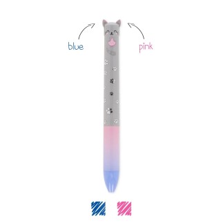 STYLO BILLE 2 COULEURS CLICK & CLACK - CHAT KITTY LEGAMI