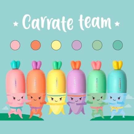 SET DE 6 MINI SURLIGNEURS CAROTTE LEGAMI