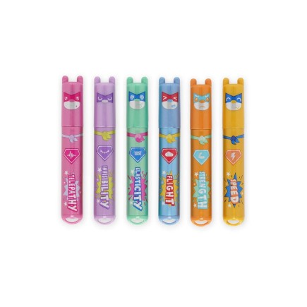 SET DE 6 MINI SURLIGNEURS TEDDY'S SUPERPOWER LEGAMI