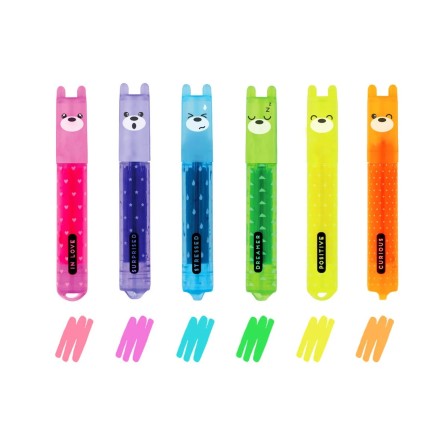 SET DE 6 MINI SURLIGNEURS TEDDY'S MOOD LEGAMI SET DE 6 MINI SURLIGNEURS TEDDY'S MOOD LEGAMI