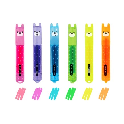 SET DE 6 MINI SURLIGNEURS TEDDY'S MOOD LEGAMI
