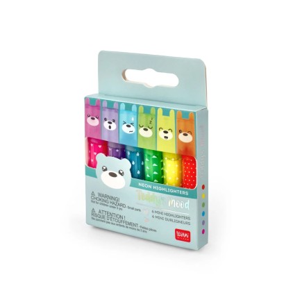 SET DE 6 MINI SURLIGNEURS TEDDY'S MOOD LEGAMI