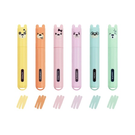 SET DE 6 MINI SURLIGNEURS TEDDY'S STYLE LEGAMI SET DE 6 MINI SURLIGNEURS TEDDY'S STYLE LEGAMI