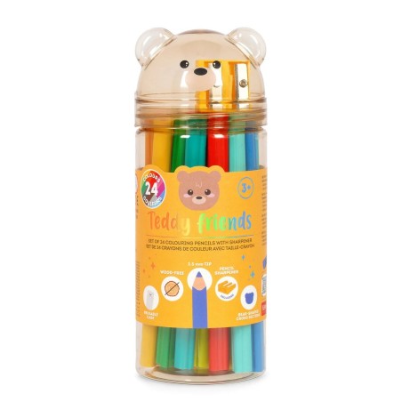 SET DE 24 CRAYONS DE COULEUR TEDDY BEAR LEGAMI