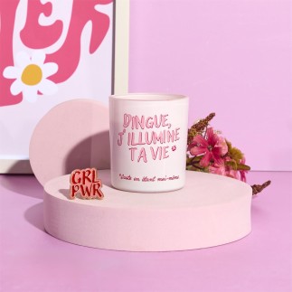 BOUGIE BIJOU PINS GIRL POWER BLANC