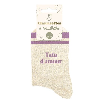 Chaussettes Paillettes A Bandes Tata D Amour