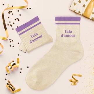 Chaussettes Paillettes A Bandes Tata D Amour