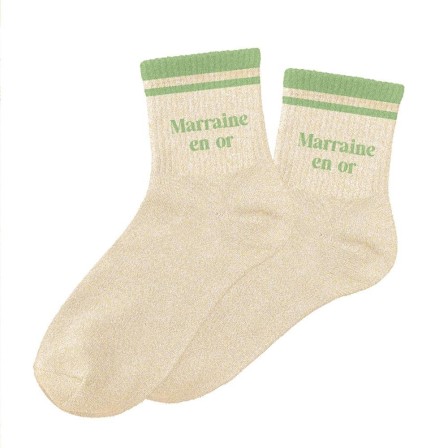 Chaussettes Paillettes A Bandes Marraine En Or