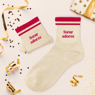 Chaussettes Paillettes A Bandes SŒur Adoree