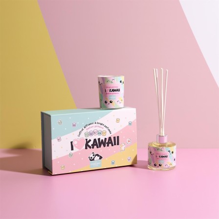 BOUGIE PARFUMEE ET DIFFUSEUR COFFRET KAWAII