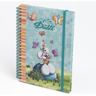 Cahier à spirale A5 Bleu Diddl élastique