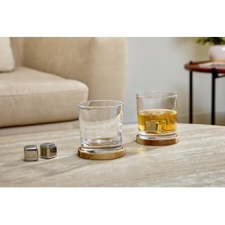 Coffret 2 verres à whisky et pierres glaçons Jules