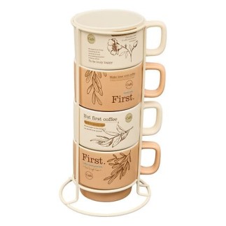Rack 4 mugs Wellness 22cl