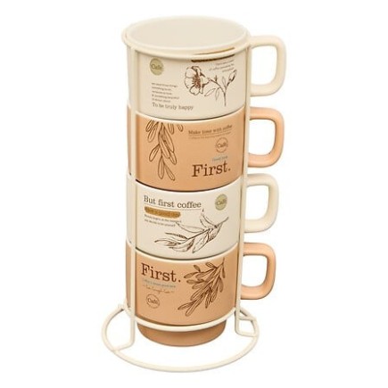 Rack 4 mugs Wellness 22cl