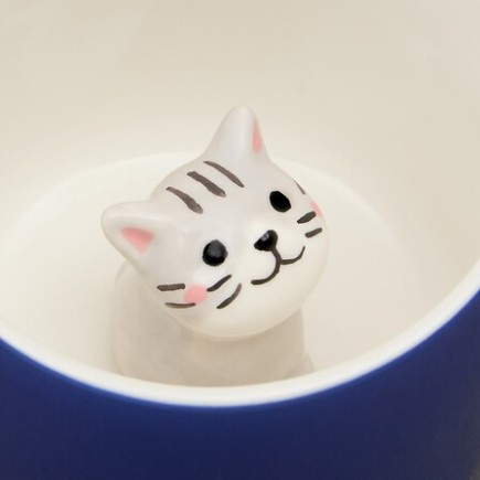 Mug Nippon 32cl chat bleu