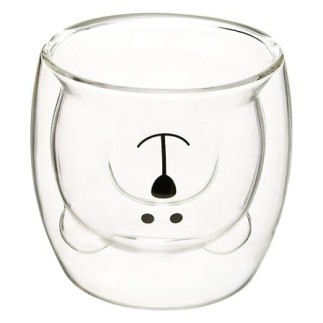 Coffret 2 mugs animaux 25 cl verre transparent