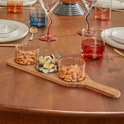 Set apéritif Homy 4 pièces plateau acacia