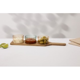 Set apéritif Homy 4 pièces plateau acacia