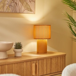Lampe côtelée Jolina 28cm métal ocre