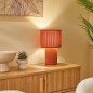 Lampe côtelée Jolina 28cm métal terracotta