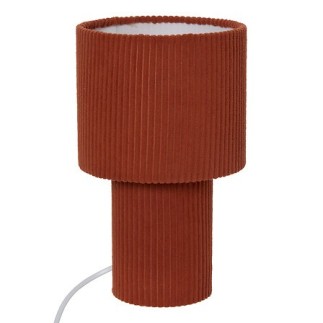 Lampe côtelée Jolina 28cm métal terracotta