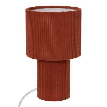 Lampe côtelée Jolina 28cm métal terracotta