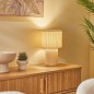 Lampe côtelée Jolina 28 cm métal ivoire