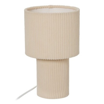 Lampe côtelée Jolina 28 cm métal ivoire