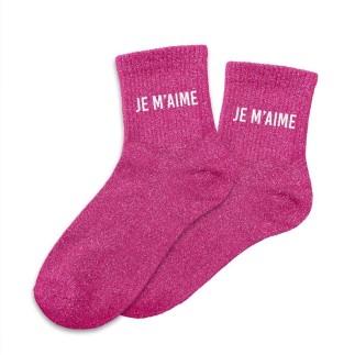 Chaussettes paillettes je m'aime
