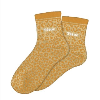 Chaussettes paillettes leopard tetue