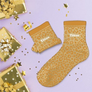 Chaussettes paillettes leopard tetue