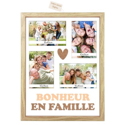 Toile Tuftee Cadre Photos Bonheur En Famille 30x40cm