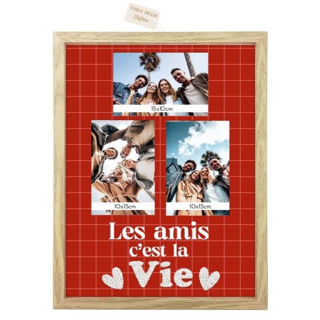 Toile Tuftee Cadre Photos Les Amis C'Est La Vie 30x40cm Toile Tuftee Cadre Photos Les Amis C'Est La Vie 30x40cm