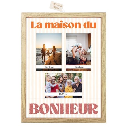 Toile Tuftee Cadre Photos La Maison Du Bonheur 30x40cm Toile Tuftee Cadre Photos La Maison Du Bonheur 30x40cm