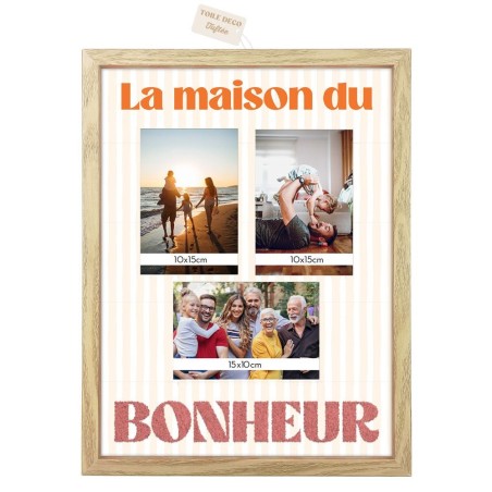 Toile Tuftee Cadre Photos La Maison Du Bonheur 30x40cm
