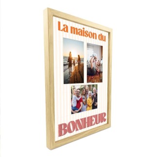 Toile Tuftee Cadre Photos La Maison Du Bonheur 30x40cm