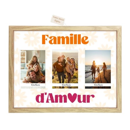 Toile Tuftee Cadre Photos Famille D'Amour 30x40cm Toile Tuftee Cadre Photos Famille D'Amour 30x40cm